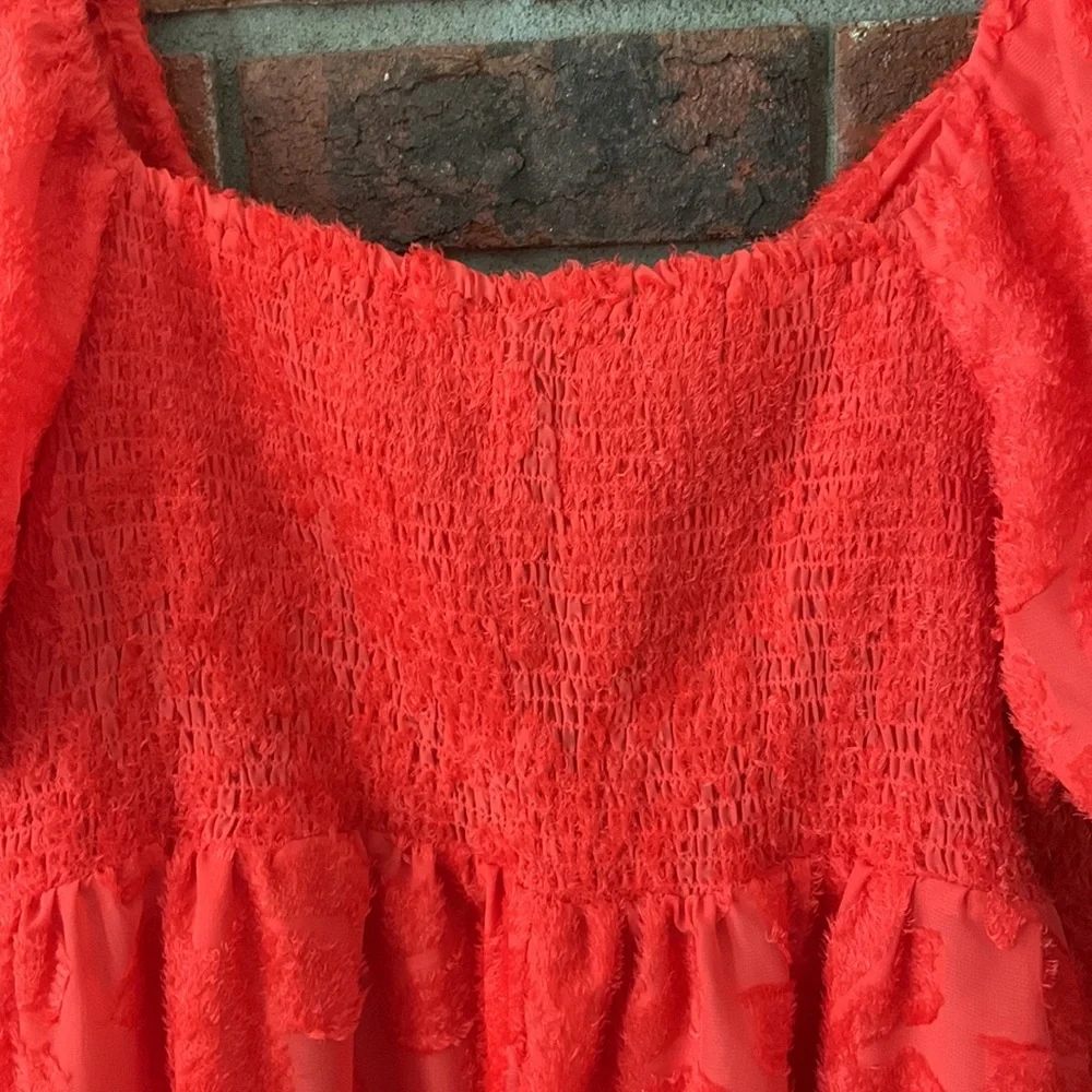 Future Collective Vibrant Orange Puff Sleeve Dress
